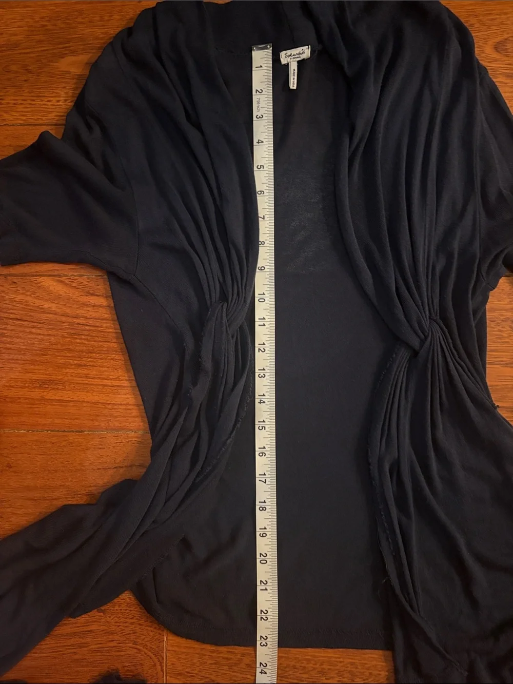 Splendid Navy Draped Open-Front Cardigan